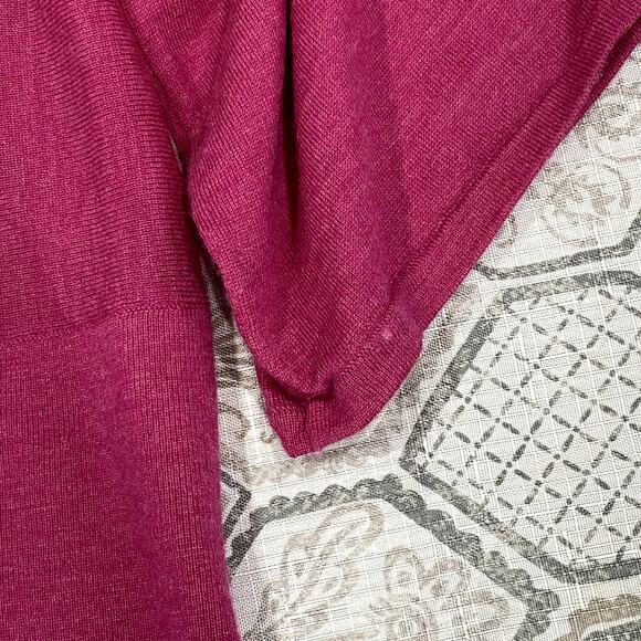 Fuschia Pink Wool Pullover Sweater Top by Talbots Size Medium Petite - Picture 7 of 7